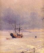 Ivan Aivazovsky Frozen Bosphorus Under Snow oil painting reproduction